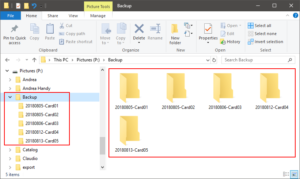 Folder structure on primary back-up disk